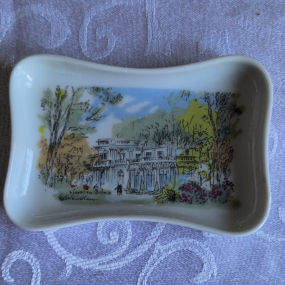 Vintage Pillivuyt Scenic Porcelain Trinket Dish